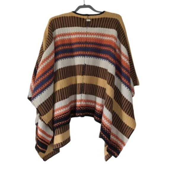 RVCA Nature X Industry Aztec Western Boho Festival 70s Hippie Gypsy Cape OS - Picture 3 of 6